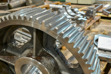 Cogwheel with milled teeth on a cnc machine.