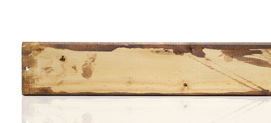 Wooden plank isolated on white background