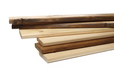 Wooden plank isolated on white background