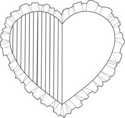 Vector image. Romantic heart with lace. Print.