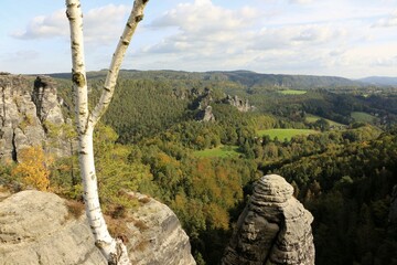Blick von der Bastei auf die Sächsische Schweiz