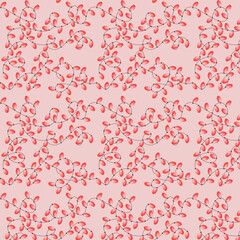 Garland for Valentine's Day. Seamless pattern. Beautiful pink light bulbs. Festive, romantic background. For postcards, wrapping paper. Vector illustration.