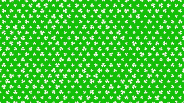 Small green Saint Patrick shamrocks pattern, national Ireland holidays style background