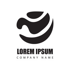 abstract logo black color on white background. vector logo design black and white, Vector Illustration. 