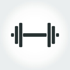 Simple icon of weight training dumbbell with 4 rings