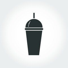 Milkshake glass icon with round glossy lid