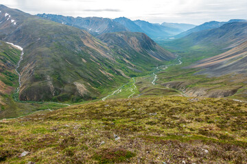 The view from an unnamed ridge line in  Alaska's Northern Talkeetna Mountains. 