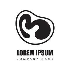 Fototapeta premium abstract logo black color on white background. vector logo design black and white, Vector Illustration. 