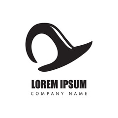 abstract logo black color on white background. vector logo design black and white, Vector Illustration. 