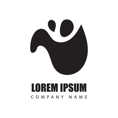 abstract logo black color on white background. vector logo design black and white, Vector Illustration. 