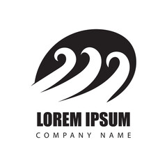 abstract logo black color on white background. vector logo design black and white, Vector Illustration. 