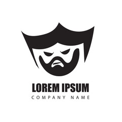 abstract logo black color on white background. vector logo design black and white, Vector Illustration. 