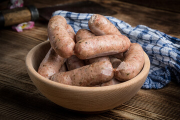 Boiled white sausage.