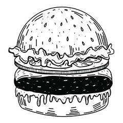 Hamburger delicious burger icon vector graphics