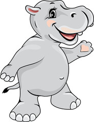 Dancing happy hippo