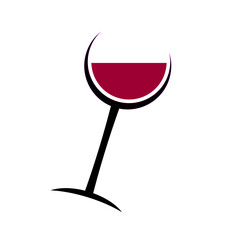 stylized abstract red wine glass