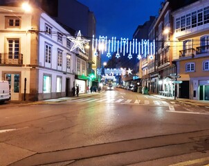 Fototapeta na wymiar Decoración de Navidad en Vilalba, Galicia
