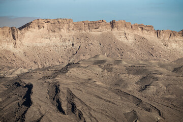 view of South mountain in western Tunisia close to Sahara -Tozeur governorate - Tunisia 