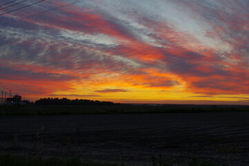 Obraz premium sunset over the river