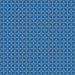 Obraz premium Vector, Seamless, Abstract Image in The Form of Green and Blue Stylized Rhombuses Arranged in Staggered Order On a Blue Background