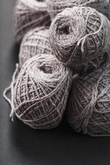 Light brown yarn made of natural sheep wool.