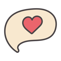 Speech bubble with heart. Valentine's Day, love, relationships.