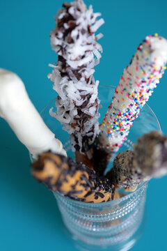 Chocolate covered pretzel logs