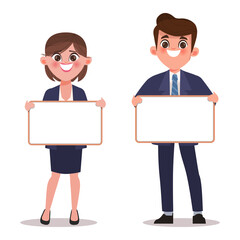 Business people presenting a white board.