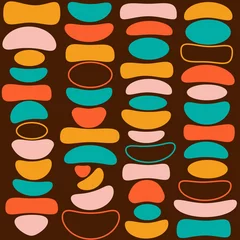 Stickers pour porte Brun Pierres zen abstraites fond vectoriel multicolore sans couture.