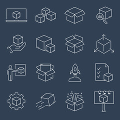 Abstract Product icons set . Abstract Product pack symbol vector elements for infographic web