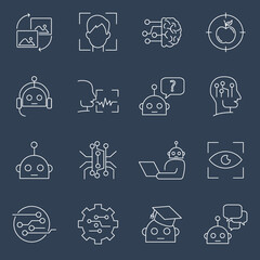 Artificial Intelligence icons set . Artificial Intelligence pack symbol vector elements for infographic web