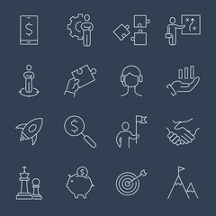 Business Strategy icons set . Business Strategy pack symbol vector elements for infographic web