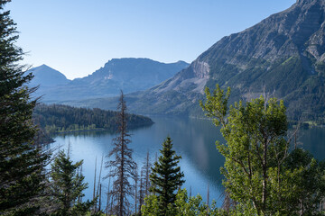 Morning scenery in Glacier National Park, at Saint Mary Lake