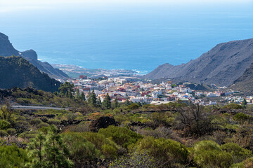 The city of Puerto de Santiago on the Canary Island of Tenerife
