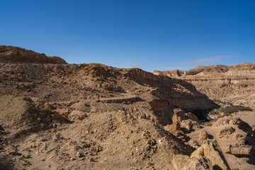 Fototapeta na wymiar view of South mountain in western Tunisia close to Sahara -Tozeur governorate - Tunisia 