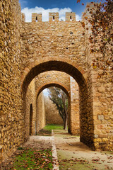 Fototapeta na wymiar The well-preserved double arches of the Sao Gonzalo-gate, part of the Moorish town wall of Lagos, Algarve, Portugal 