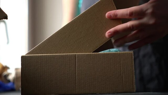 Packaging of parcels with cosmetics. Sale and delivery of cosmetics. Delivery during a pandemic.