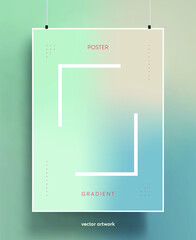 Poster covers with color vibrant gradient background. Trendy modern design. Vector templates for placards, banners, flyers, presentations and reports. Vector illustration. Eps10
