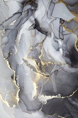 Luxury abstract liquid painting background alcohol ink technique black and gold, marble