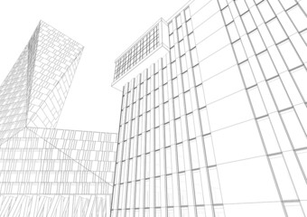 Fototapeta premium sketch of skyscrapers