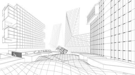 Fototapeta premium sketch of a city