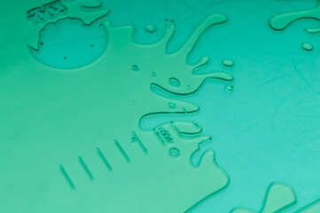 Polymer flexographic printing plate. Clean flexo form for printing machine. Selective focus