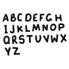 Cute English hand written alphabet, vintage  illustration. Lowercase and uppercase letters, fine for card, lettering, poster