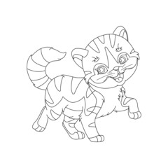 Kitty Cat outline coloring page for kids