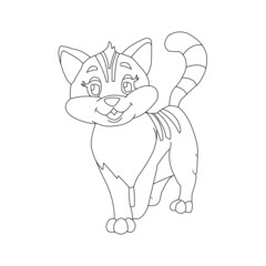 Kitty Cat outline coloring page for kids