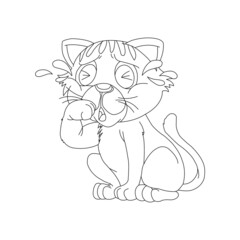 Kitty Cat outline coloring page for kids