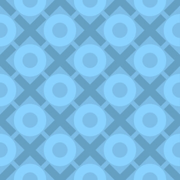 Blue, slate blue Xs and Ox in a repeatable and seamless background. 