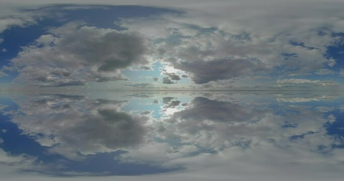sky 360 equirectangular hdr spherical mirror, panoramic clouds environment map landscape projection. High quality 4k footage