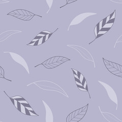 Fototapeta na wymiar Pastel Purple Textured Gum Leaf seamless pattern design