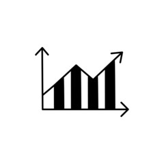 Graph  Icon in black flat glyph, filled style isolated on white background